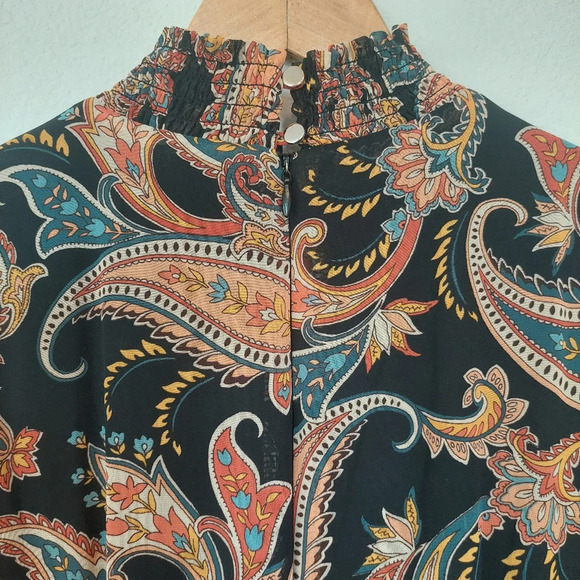 Julia Jordan Paisley Long Sleeve Midi Dress Size 2 - Picture 7 of 11